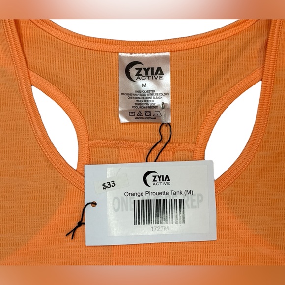 ZYIA Orange Pirouette Tank Top Medium 1727 ZWT - Picture 13 of 14